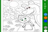 Маша и медведь в лесу - раскраска для детей