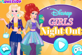 Играть Ночь принцесс Диснея: Эльза и Ариэль онлайн флеш игра для детей