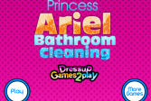 Играть Принцесса Ариэль - Уборка в ванной онлайн флеш игра для детей