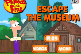 Играть Финес и Ферб: побег из музея онлайн флеш игра для детей