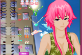 Играть Макияж девочки с розовыми волосами онлайн флеш игра для детей