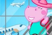 Бегемот путешествует Hippo-Airport-Travel