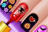 Маникюр на Хэллоуин Glow-Halloween-Nails-Game