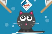 Кошка пьет молоко The Cat Drink Milk