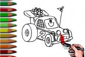Раскраска Гоночного автомобиля BTS BTS Racing Car Coloring